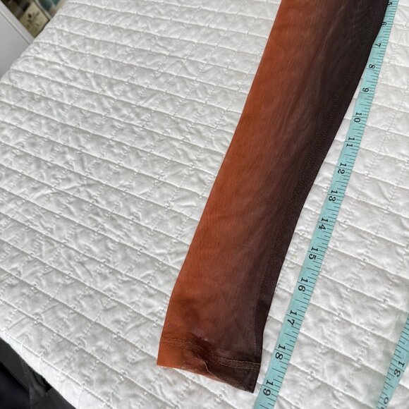 Missguided Small Mesh Long Sleeve Ombre Maxi Dress - Picture 6 of 7